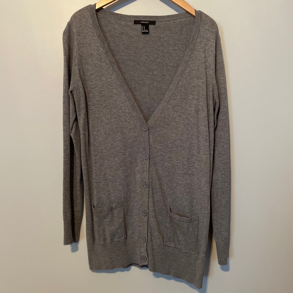 Gray cardigan